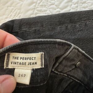 Madewell. The Perfect Vintage Jean. Black. Size 26p